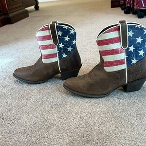 Arias Cowgirl boots, USA themed